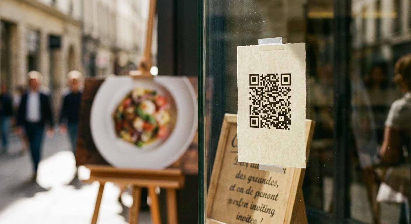Attirer les passants en métropole : optimiser le QR code restaurant sur vitrine et terrasse