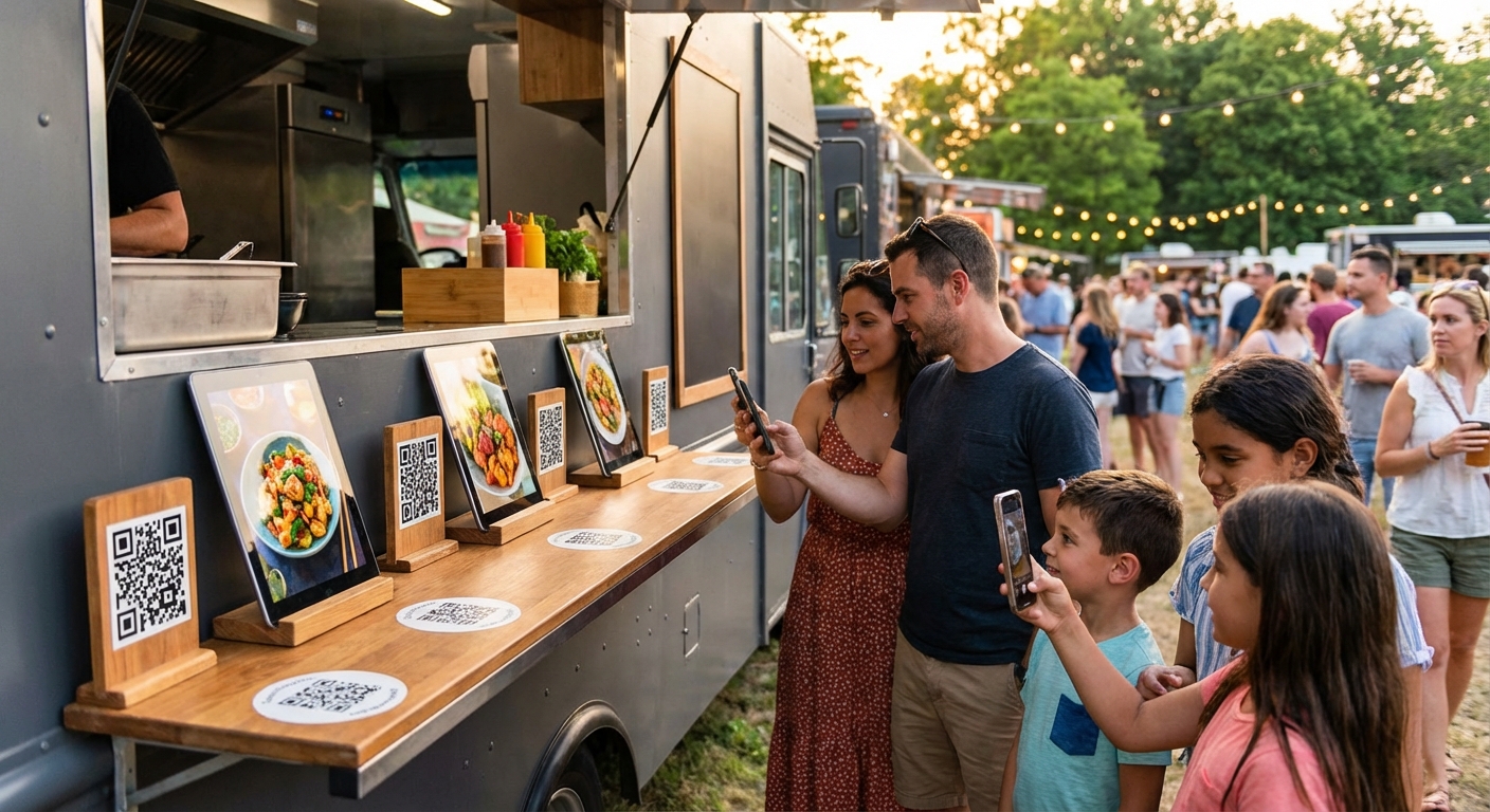 Kit pratique pour food trucks et événements : déployer un menu QR code mobile et rentable